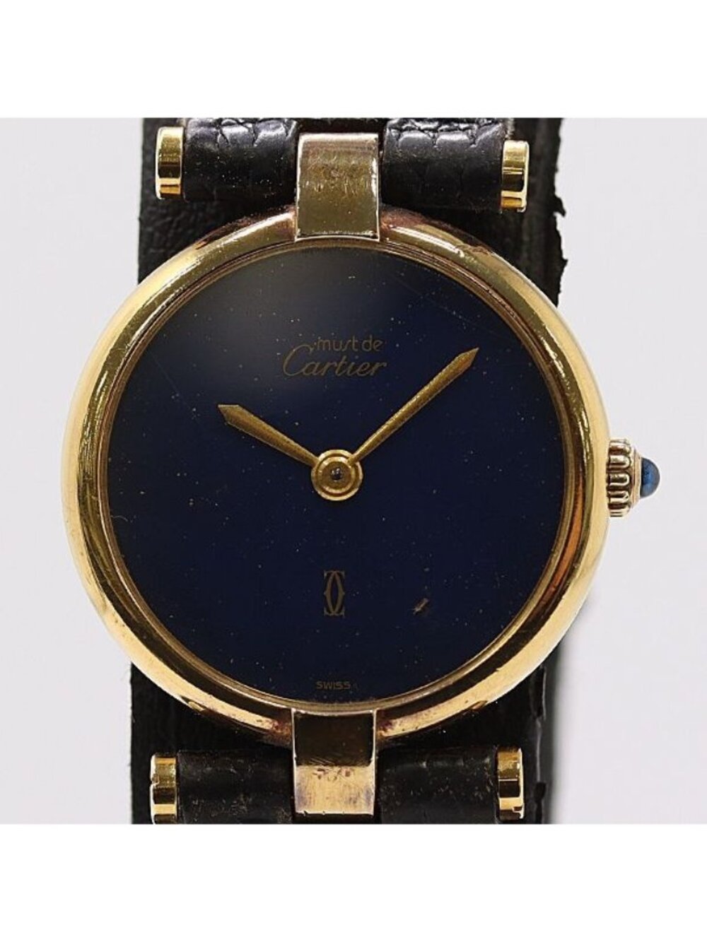 Cartier Must Vendome Vermeil Blue Dial Watch